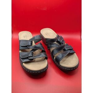 Clarks leather strappy platform sandles*